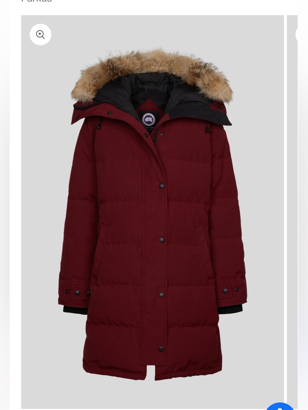 Canada Goose Burgundy Shelburne Parka with Fur Trim